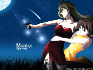 Moon gun woman fullmoon anime - a gun in the air free wallpaper