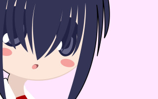 Girl blackhair redshirt pony tail 2 - a ponytail free wallpaper for desktop