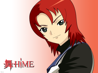 Hime anime redhair blackjacket gradient - free anime wallpaper