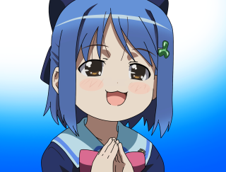 Blue haired praying girl kyoani - kyoani free wallpaper