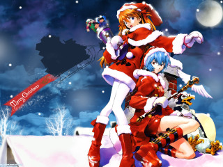 Anime snowy christmas reindeer rei - a santa clause free wallpaper