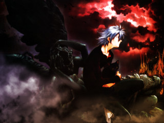 Man demon cloud red sky - ground next free wallpaper