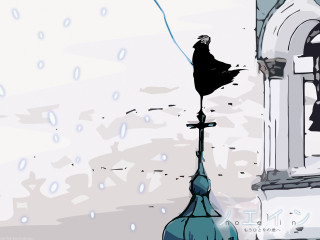 Black bird tall building rain - a black bird free wallpaper