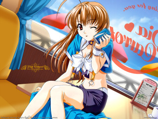 Girl couch phone sign anime - a cell phone free wallpaper