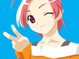 Pink haired woman peace sign - cel free wallpaper