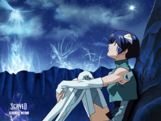 Man sitting rock starry sky - a star in the sky free wallpaper