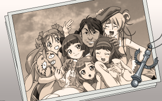 Group people sword cartoon frame - classical free wallpaper