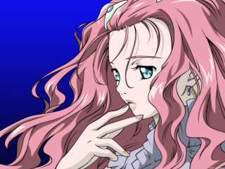 Girl pinkhair blueeyes cellphone portrait - her ear free wallpaper