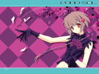 Girl purple dress black gloves - pattern free wallpaper for desktop