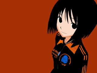 Black haired girl red background - a black jacket free wallpaper for desktop