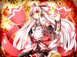 Anime whitehair redribbon heart cybershock - a red heart free wallpaper