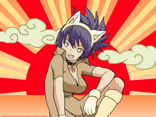 Cartoon cat fox furry anime - her head and a cat free wallpaper