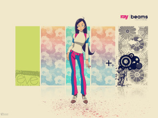 Woman white top colorful pants - a pop art painting free wallpaper