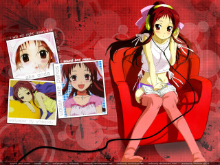 Red chair girl headphones long - a red chair free wallpaper