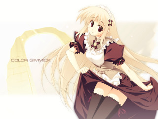 Girl hat white hair bow - a white background free wallpaper for desktop