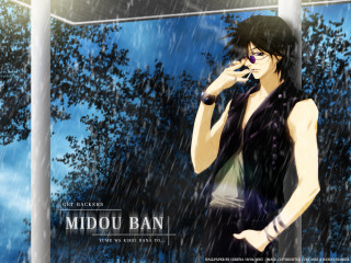 Man rain microphone cellphone anime - anime style free wallpaper