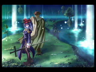 Cartoon hero sword field forest - a cartoon character holding free wallpaper