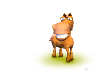 Cartoon horse big smile happy - its face and mouth free wallpaper