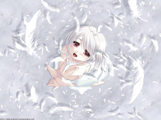 White haired girl red eyes 2 - white hair free wallpaper for desktop