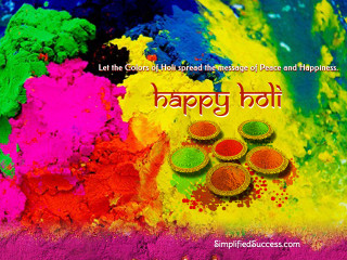 Colorful background happy holi message - colour free wallpaper for desktop