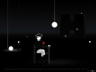 Dark figure astronaut city lights - a light bulb free wallpaper