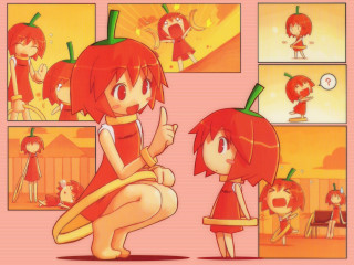 Red dress yellow object chibi - a yellow object free wallpaper