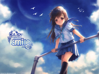 Girl cane standing rail sky - a cane free wallpaper