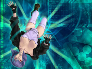 Cyberpunk holography kusanagi motoko purple - leg free wallpaper