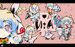 Anime girls pink flower mosaic - white flower free wallpaper