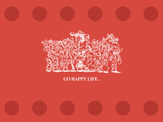 Red background multiple girls bubble - free holidays wallpaper