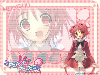 Pink haired girl red coat - pixel art free wallpaper