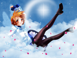 Woman flying romantic anime aurora - a white dress free wallpaper for desktop