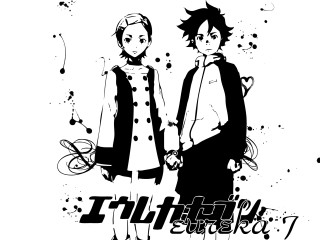 Anime couple holdinghands splatteredbackground eizankikukawa - a couple of anime characters holding free wallpaper