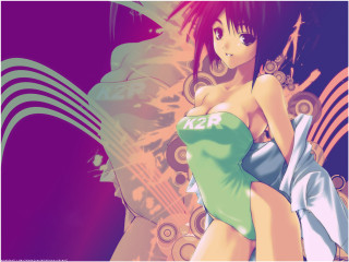 Green dress guitar anime painting - a green dress free wallpaper for desktop