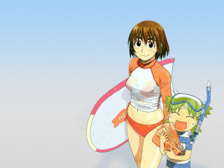 Cartoon girl bikini surfboard toy - manga and anime 1 9 9 9 free wallpaper for desktop