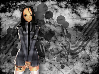 Gothic anime girl cherryblossoms moon - a wall free wallpaper for desktop