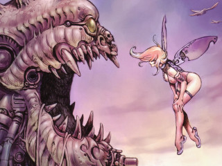 Woman dragon giant sword fantasy - michael kaluta free wallpaper for desktop