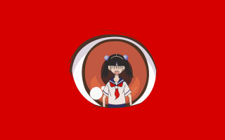 Girl red tie white shirt 2 - a circle free wallpaper