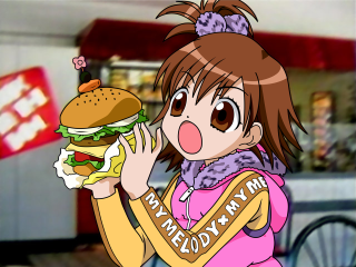 Ayako happy hamburger hoodie blurry - a hamburger free wallpaper for desktop