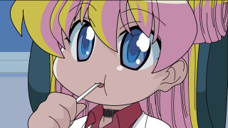 Cartoon girl pink hair blue 2 - a cigarette free wallpaper for desktop