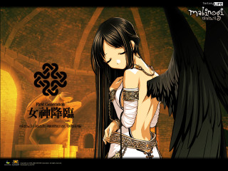 Angelic black wings white dress 2 - black wing free wallpaper