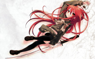 Anime girl red hair flying 3 - a anime girl free wallpaper for desktop
