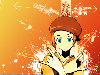 Cartoon character hat peace sign 2 - his other hand free wallpaper