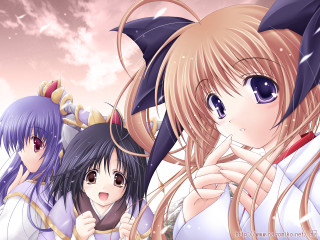 Anime girls kimono sunset ahoge - a blue eye free wallpaper