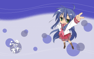 Anime bluehair white shirt redskirt - a red skirt free wallpaper for desktop