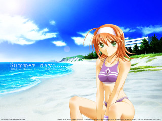 Girl beach bikini summer sky - summer free wallpaper