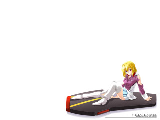 Cartoon giantess blonde armsupport sitting - a white background behind her free wallpaper
