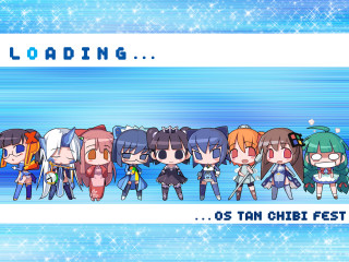 Anime group loading pixelart 6girls - a line free wallpaper