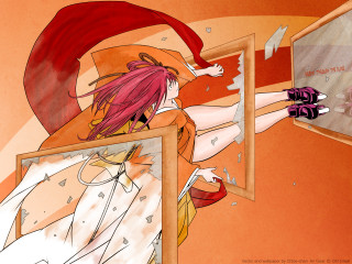 Girl redhat mirror anime kimono - a red hat free wallpaper