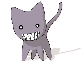 Cartoon cat big smile sharp - a cartoon cat free wallpaper